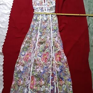 Multicolor Sheer Floral Dress